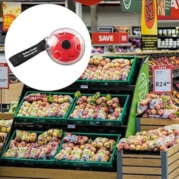 Black Reusable Grocery Tote Foldable Compact Lightweight w/ Carry Disc - Picture 5 of 6